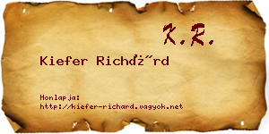 Kiefer Richárd névjegykártya